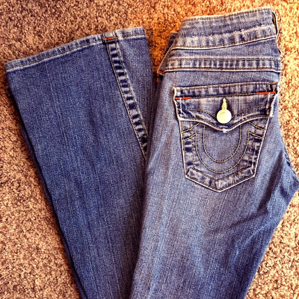 True Religion Flare Wide Leg Jeans